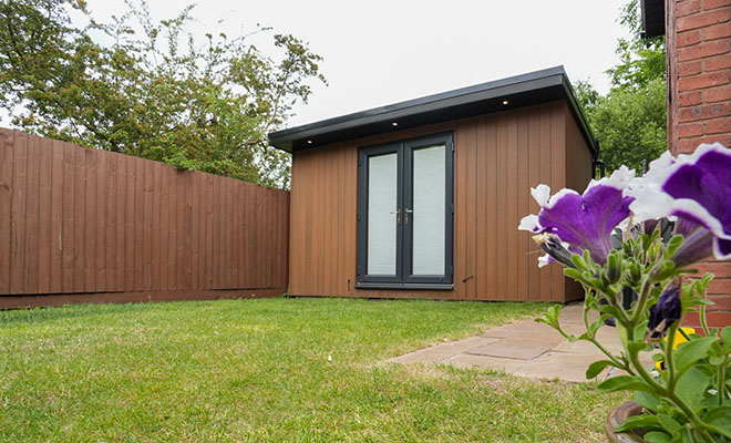 Garden room built using composite cladding