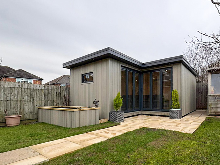 expert carpenters created this premium l shaped garden room in l spa